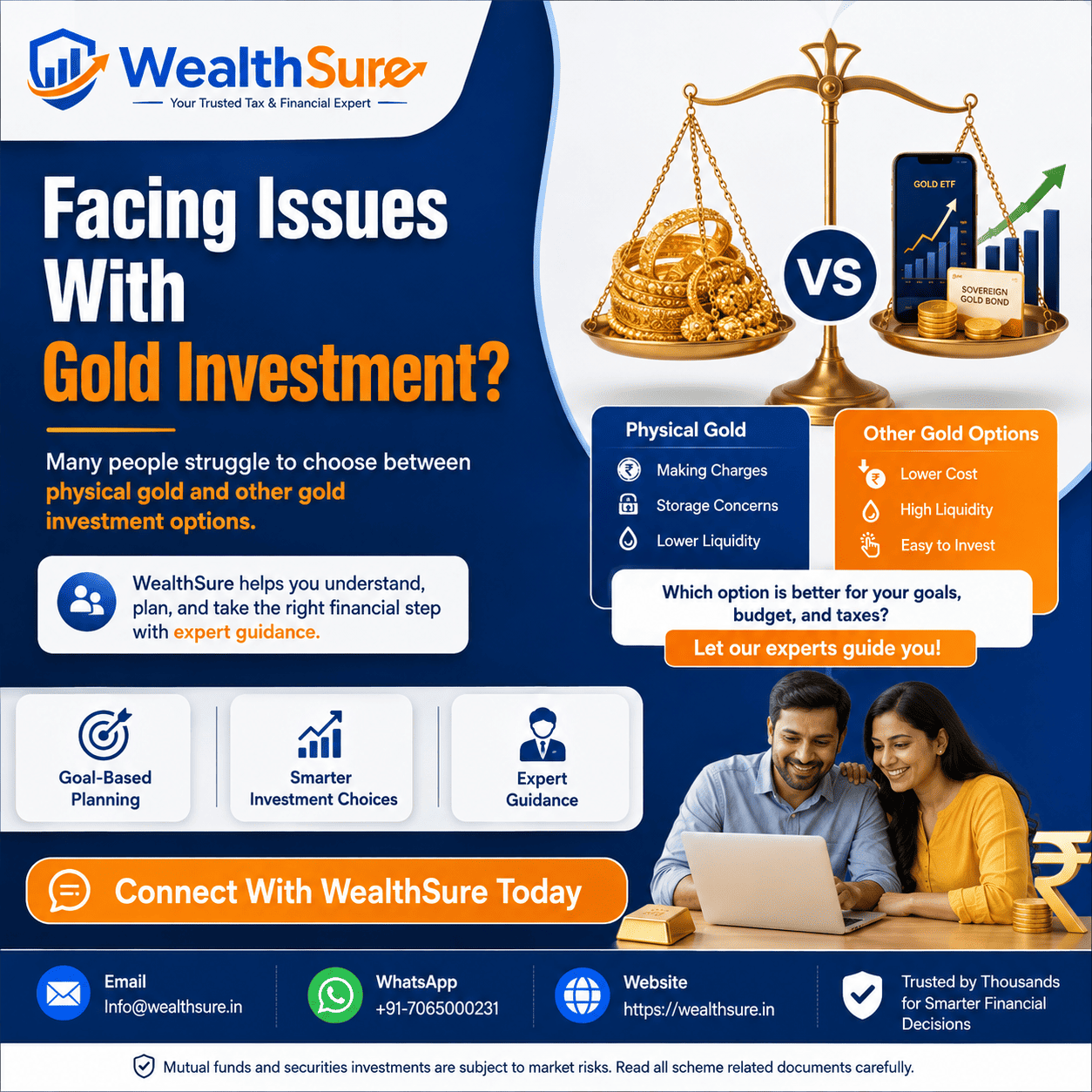 Today gold rate in Delhi for 22K and 24K gold explained by WealthSure