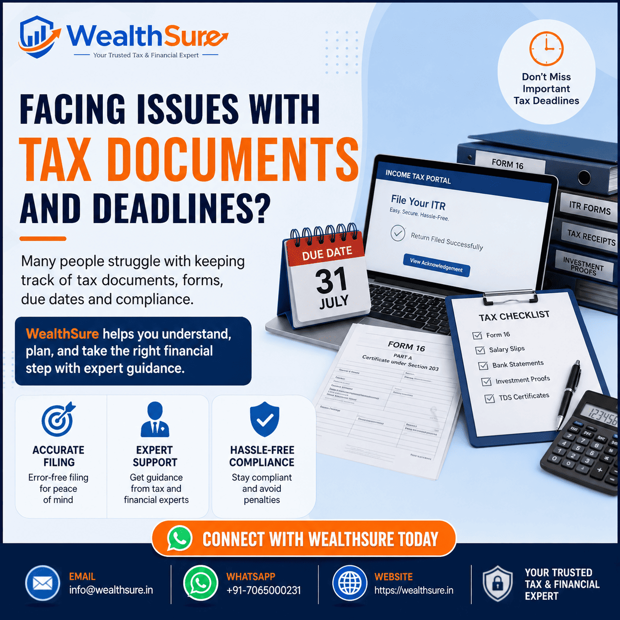 Income tax filing India 2025 guide for AY 2025-26 by WealthSure
